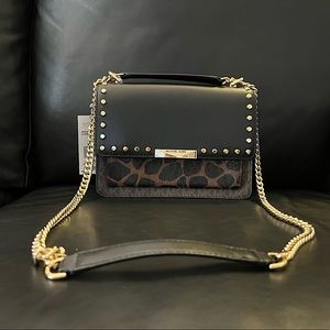 MICHAEL Michael Kors Jade Leather and Calf Hair Printed Bag with Gold Hardware